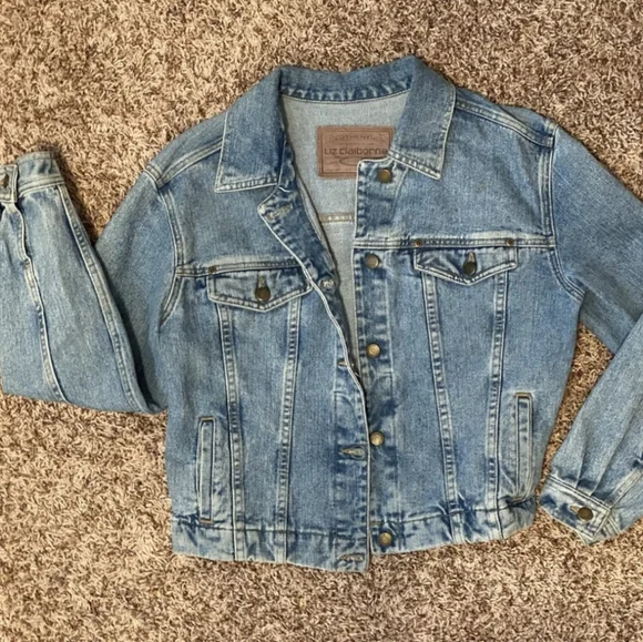 Liz Claiborne Authentic Classic Denim jacket 100% cotton M - Picture 14 of 15